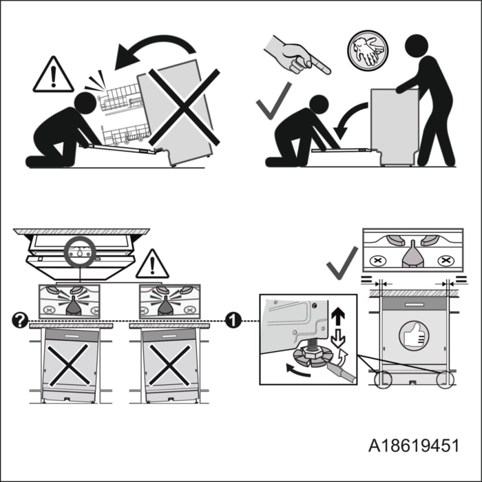 Instruções anti-inclinação