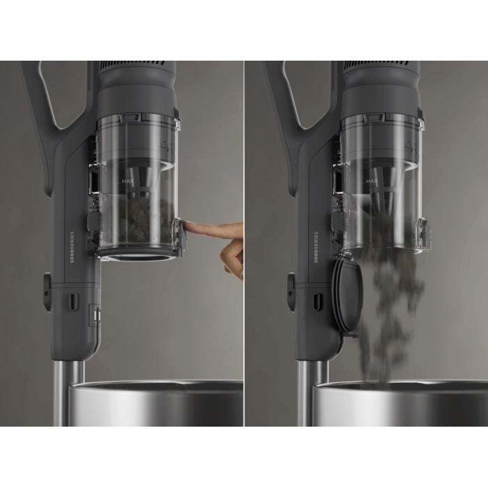 One-step system for quick, easy emptying.