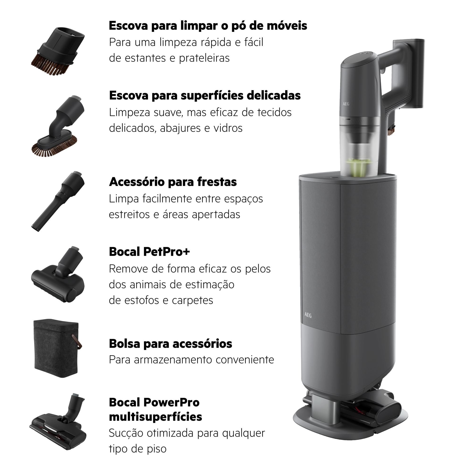 AEG - Aspirador vertical sem fio - AP83AB25DG