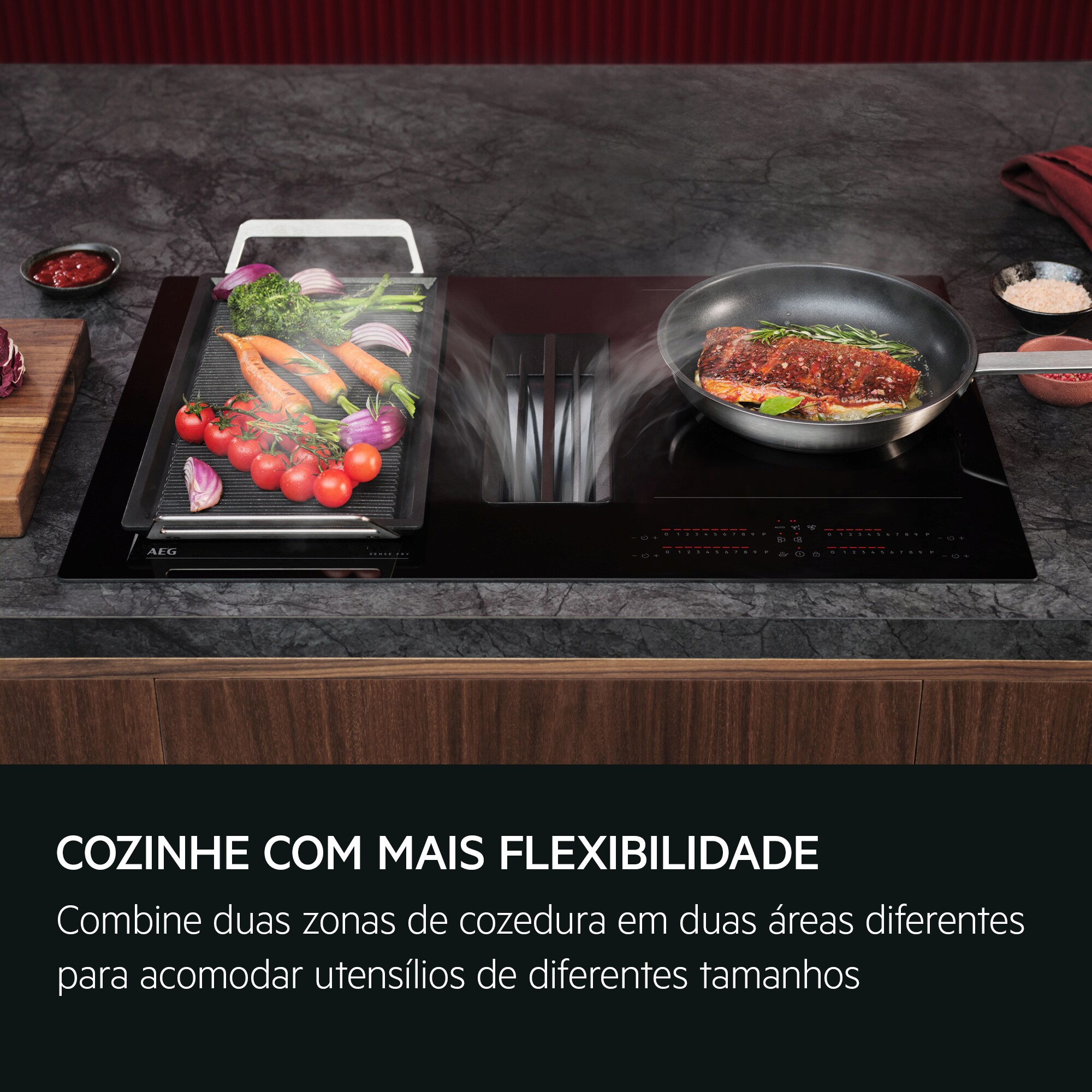 AEG - Placa com exaustor integrado - PE7000S80