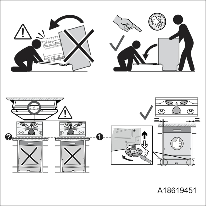 Instruções anti-inclinação