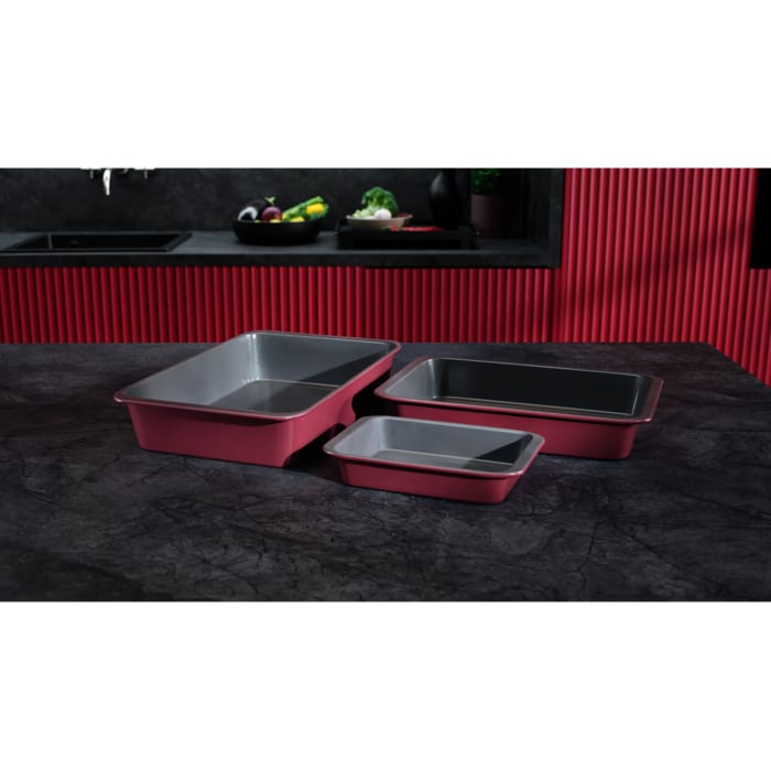 Rectangular 3-Pan Set in small, medium, and large
