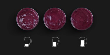 três copos de batido