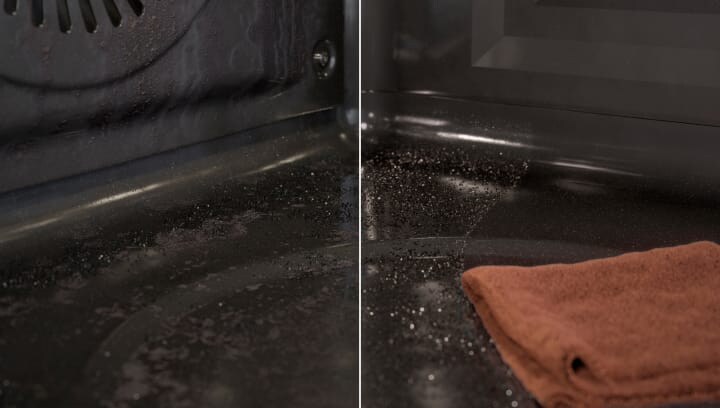 Um forno sujo a ser limpo com a limpeza pirolítica