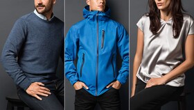 Modelos vestidas com sedas, lãs e vestuário de exterior 