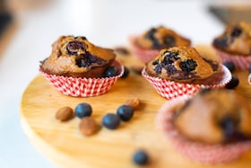 Muffins de Limão e Mirtilos